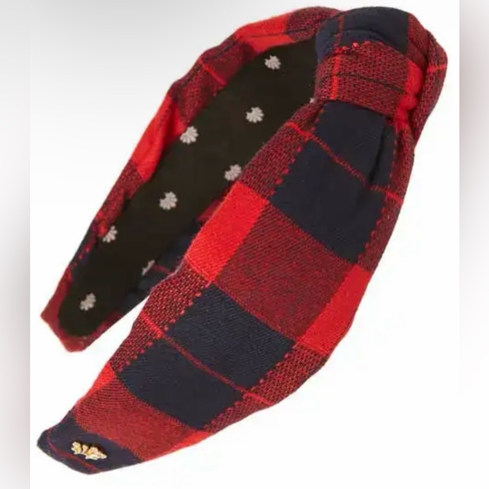 Lele Sadoughi Buffalo Check Knotted Headband